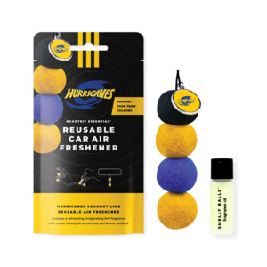 All: WELLINGTON HURRICANES Reusable Car Air Freshener - Coconut + Lime