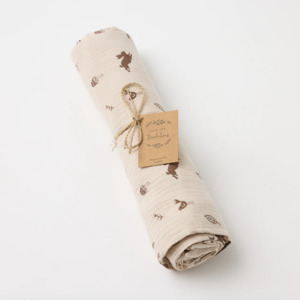 Latest Arrivals: Organic Muslin Swaddle - Woodlands