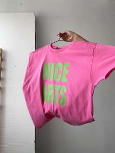 NICE ARTS Made to Order Tee - Pink with Green