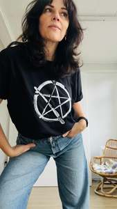 Paintagram - Women’s black tee w white print