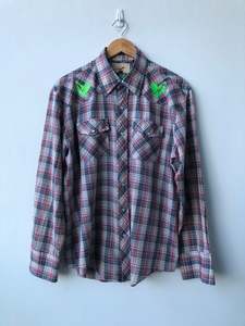 Merch First Editions: FM WESTERN - Vintage Youngbloods Westernwear Shirt w Neon Green embroidery