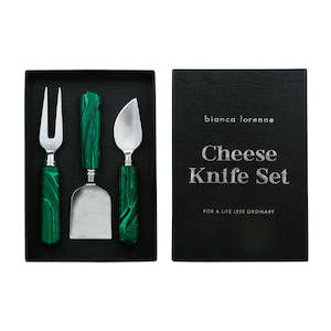 Gifts For Her: Cheese Knife Set - Emerald