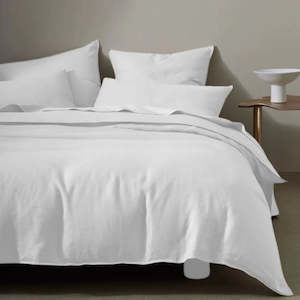 Ravello Linen White Quilt Cover - Queen