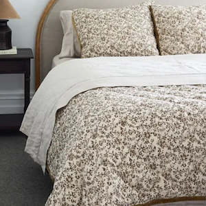 Lilibeth Handblock Olive Velvet Quilt - Small