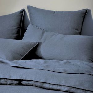 Pillowcases: Ravello Linen Denim Pillowcase in Pair