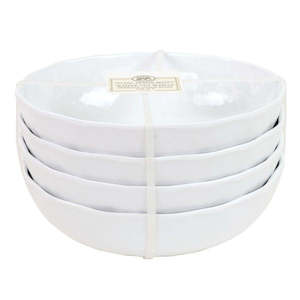 White on White Melamine Cereal Bowl - Set of 4
