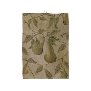 Tea Towels Wash Cloths: Branche De Poire Linen Towel