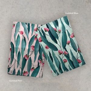 Tea Towels Wash Cloths: Linen Tea Towel - Gumleaf Blue