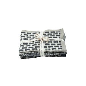 Tea Towels Wash Cloths: Basento Washcloths: Graphite - Set of 3