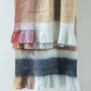 Blankets Throws: Bivio Sepia/Ochre Throw - 240x130