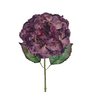 Faux Plants Foliages Flowers: Large Ball Hydrangea - Eggplant