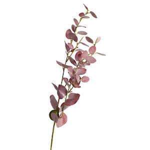 Faux Plants Foliages Flowers: Eucalyptus Spray: Burgundy - 80cm