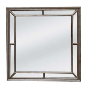 Mirrors Clocks: Matteo Square Mirror - Country Silver