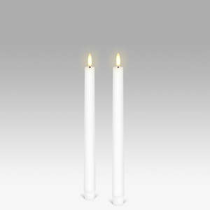 Candles: LED Taper Candle: Nordic White - Pack of 2 - 2.3x25cm