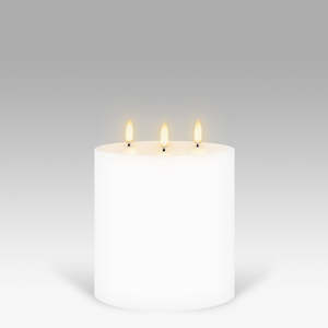 LED Triple Wick Candle: Nordic White - 15.2x15.2cm