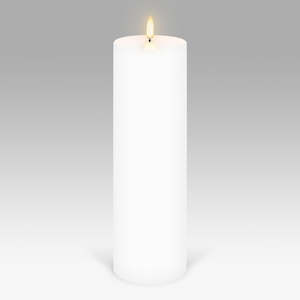LED Pillar Candle: Nordic White - 7.8x25.4cm