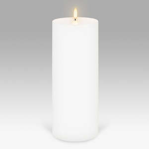LED Pillar Candle: Nordic White - 10.1x25.4cm