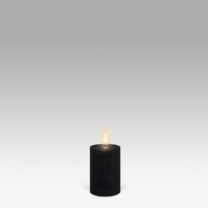 Candles: LED Pillar Candle: Matte Black - 5x7.6cm