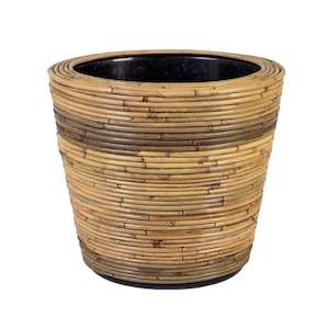 Pots Planters: Drypot Round Grey Stripe - Medium