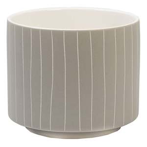 Pots Planters: Blurred Lines Beige Pot - Large