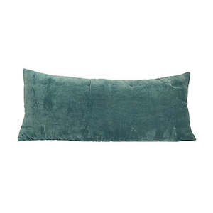 Bed Cushions: Velvet Blue Lodge Cushion - 90x40