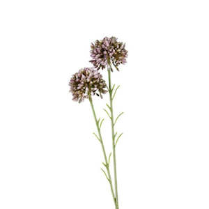 Sale Faux Flowers Foliage: Mini Allium Spray: Lavender - 46cm