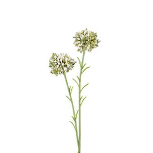 Sale Faux Flowers Foliage: Mini Allium Spray: Cream - 46cm