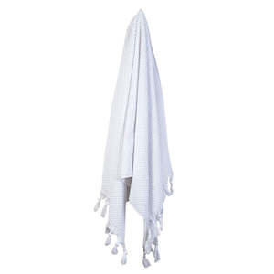 Towels Bath Rugs: Textured Tassel Bath Towel - White