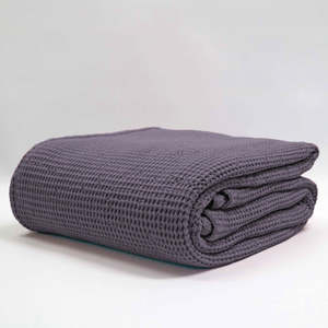 Bed Bath: Newbliss Stonewashed Blanket: Grape - Large