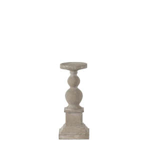 Candle Holders Hurricanes: Grey Cement Pillar Candle Holder - Short