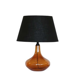 Amber Glass Table Lamp Base