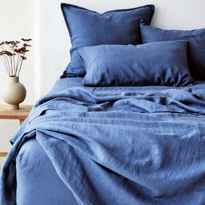 Pure Linen Fitted Sheet: Cadet - Queen