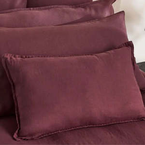 Pure Linen Pillowcase in Pair: Port