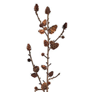 Faux Plants Foliages Flowers: Woodland Pinecone Spray - Brown