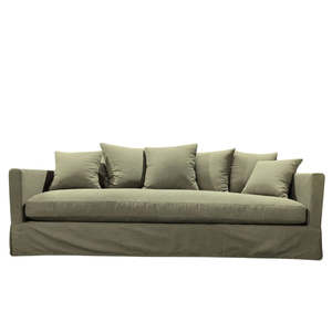 Furniture: Luxe Sofa with Slip Cover: Forest Green - 3 Seater