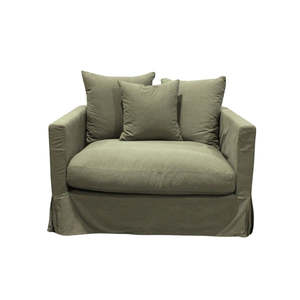 Luxe Sofa with Slip Cover: Forest Green - 1 Seater