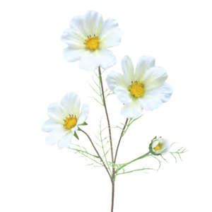 Faux Plants Foliages Flowers: Meadow Cosmos: White