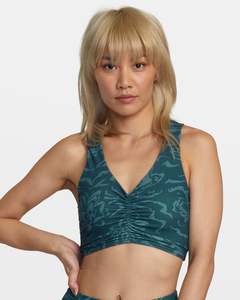 Womens Sports Bras: Womens Gathered Front Mid Support Sports Bra