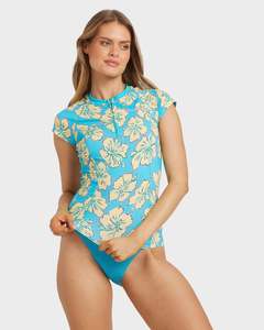 Womens Sale Rash Vests: Womens Tropic Shift Short Sleeve Rash Vest