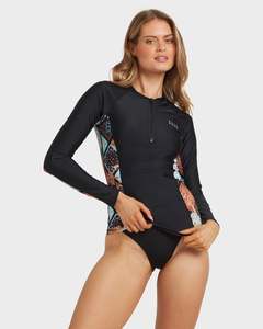 Womens Sale Rash Vests: Womens Forever Folk Half Zip Rash Vest