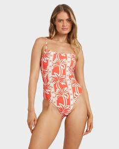 Womens Row Of Palms One Piece Swimsuit