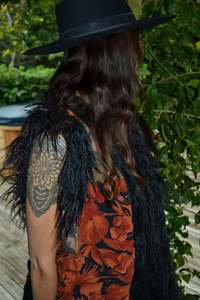 Midnight Rose Vest with Tangerine Dream silk lining - size M/L