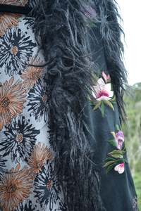 The Midnight Rose: Midnight Rose Vest with Desert Daisy silk lining - size S/M