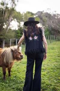 The Midnight Rose: Midnight Rose Vest with Celestine silk lining - size S/M