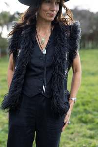 Midnight Rose Vest with Nightbird silk lining - size S/M