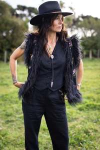 The Midnight Rose: Midnight Rose Vest with Spice Bazaar silk lining - size M/L