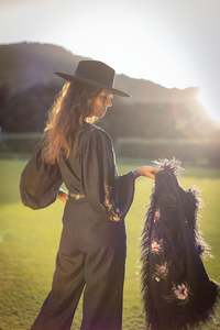 The Midnight Rose: Midnight Rose Vest with Emberleaf silk lining - size S/M