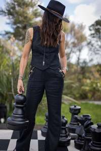 Midnight Rose Linen waistcoat