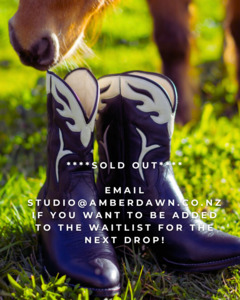 Midnight Rider Cowboy Boots - Black & Ivory