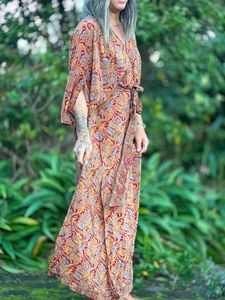 Wandering Rose Wrap Dress - Copper Vine